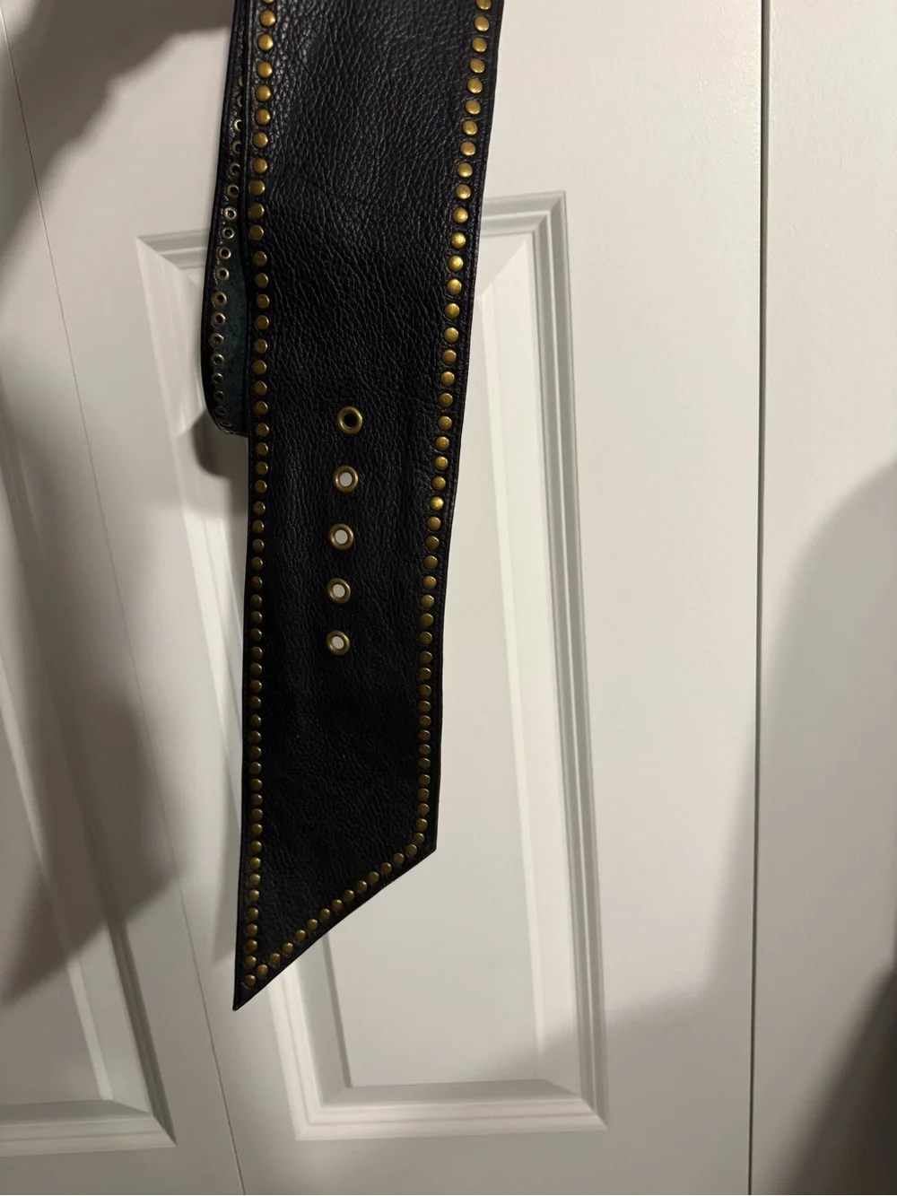 Michael Kors Black Leather Studded Bag Strap with Gold Hardware
